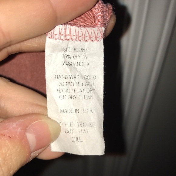 Pink and white striped top with low lace up back - Picture 3 of 3